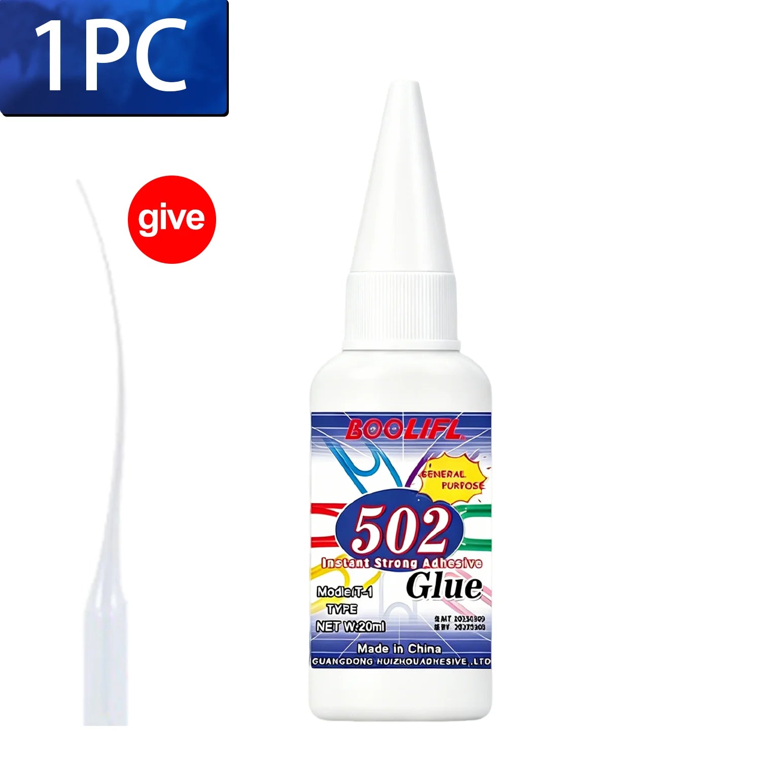 LOOLIFL 502 Super Glue Instant Quick-drying Cyanoacrylate Adhesive Leather Rubber Glass Wood Metal Strong Bond Liquid Glue Tool