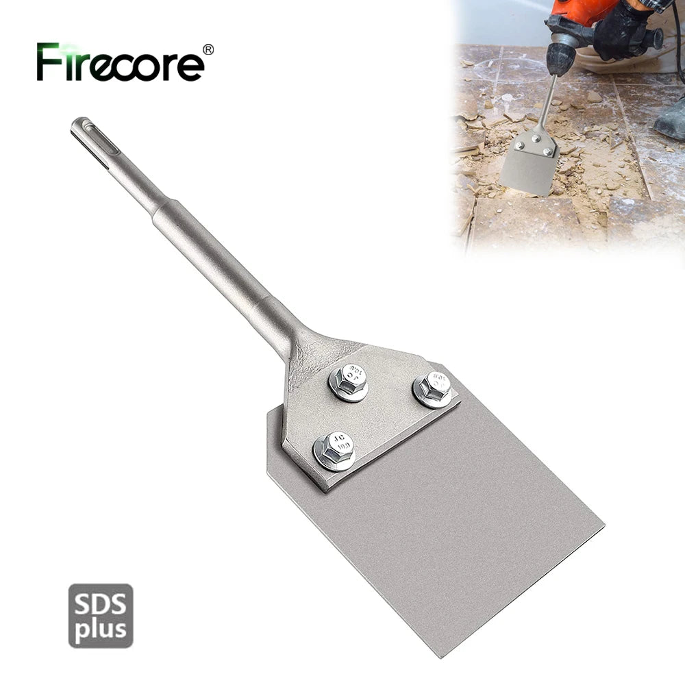 FIRECORE SDS Plus Chisel Floor Scraper 4 Inch Wide Tile Thinset Scaling Chisel Wall Scraper Works with SDS Plus Rotary Hammer