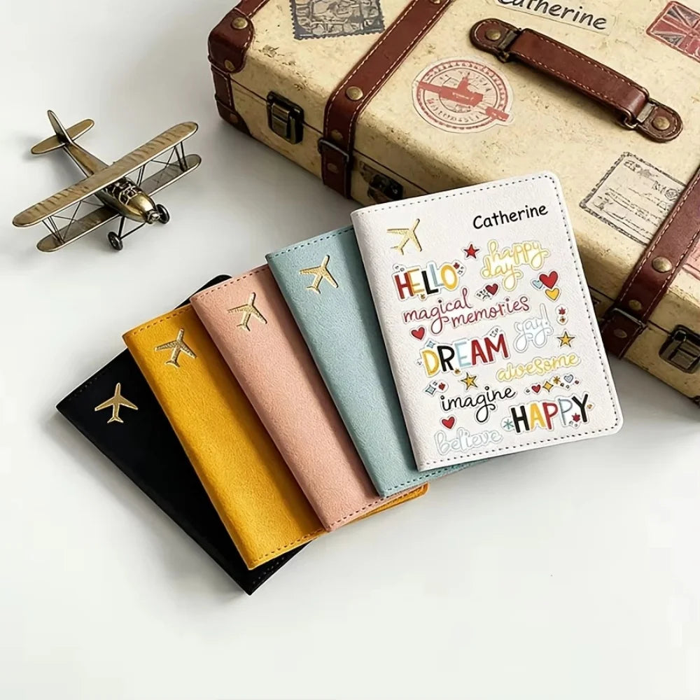 Custom Letter Name Passport Holder Lightweight Travel Wallet Unisex Fashion Document Case Ideal Travel Gift