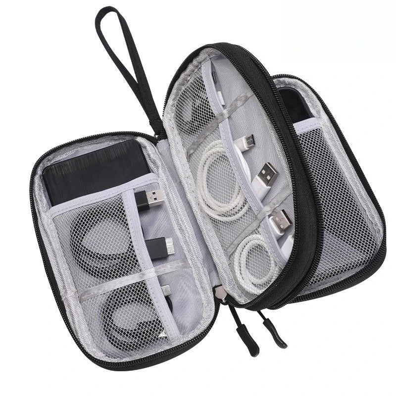 Cable Organizer Bag Double Layer Waterproof Portable Travel Digital Accessories for Power Bank Earphone Charger USB Cord Phone