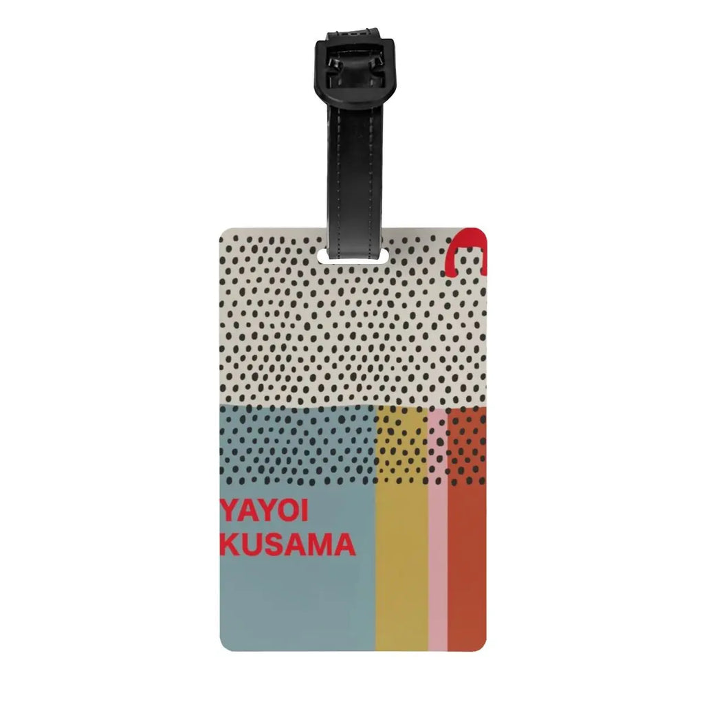 Custom Yayoi Kusama Abstract Painting Luggage Tag Privacy Protection Baggage Tags Travel Bag Labels Suitcase
