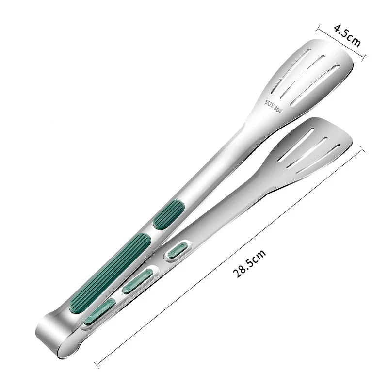 7/9/12Inch Anti-Slip Stainless Steel Kitchen Food Tongs Grill Meat Bread Serving Clip Barbecue Buffet Clamp Cooking Accessories