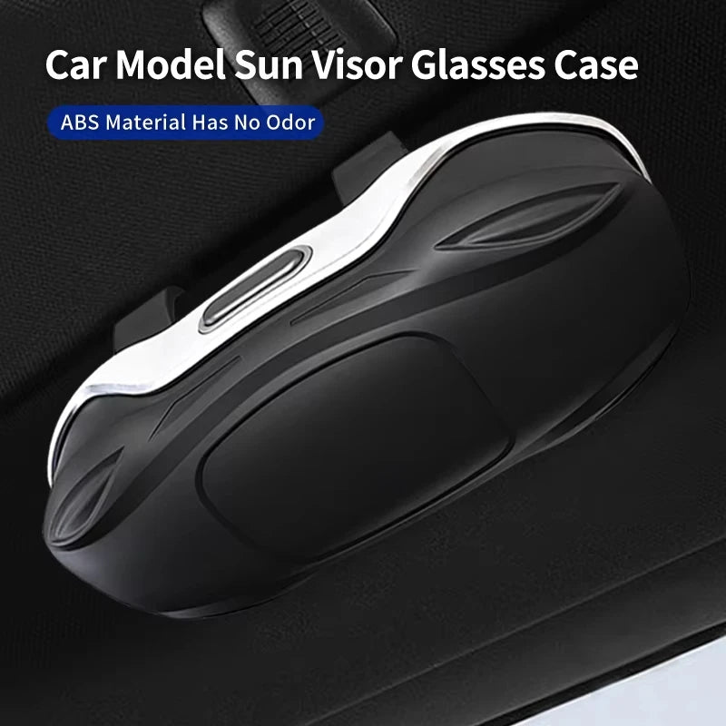 Car Glasses Case Sunglasses Storage Box Car Visor Glasses Case Premium ABS Flocking Inner Anti-Scratch Eyeglasses Protection Box