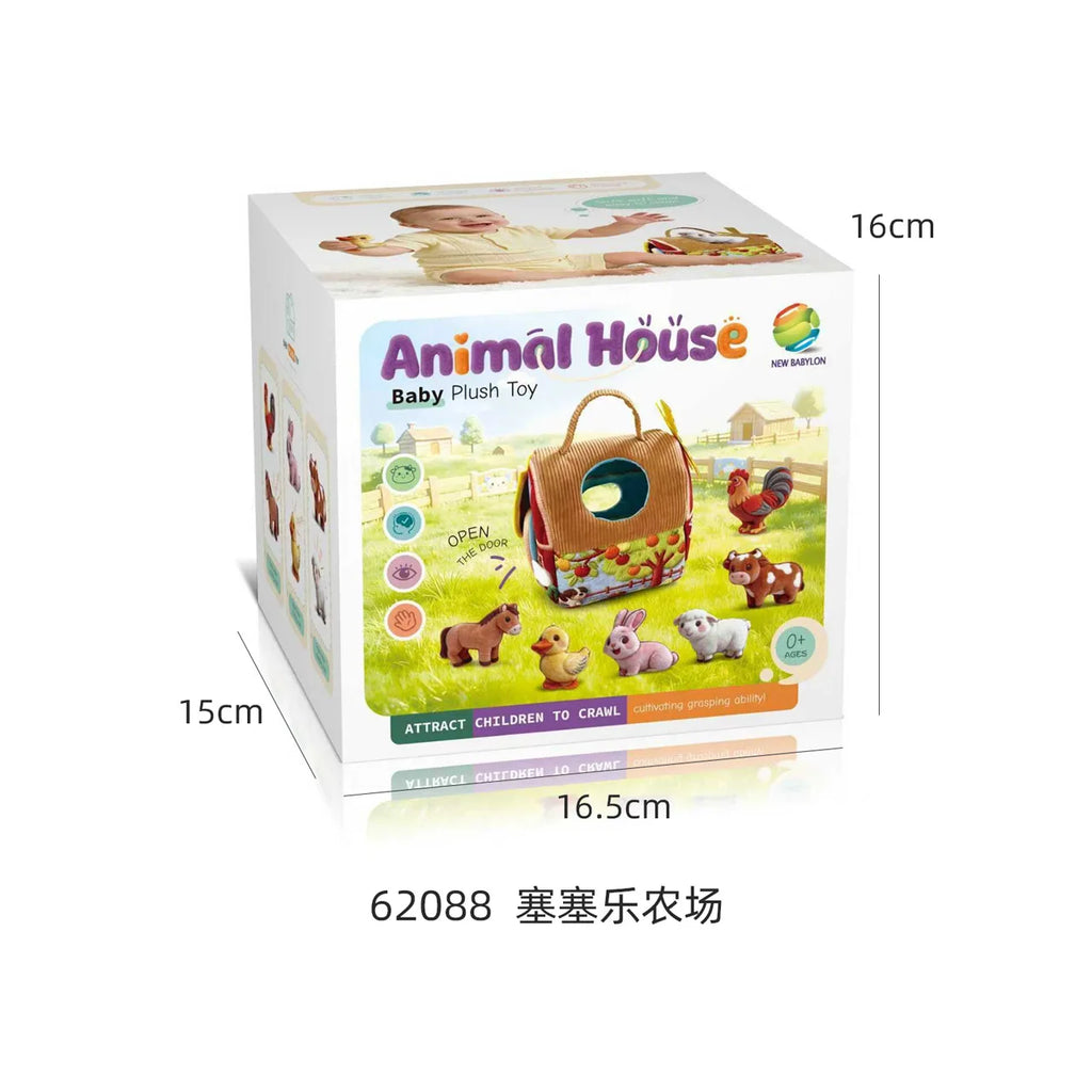 Portable Soft Plush Barn Farm Animals Baby Toys with Sound Montessori Toys Early Education Sensory Toy Boy Girl Birthday Gifts