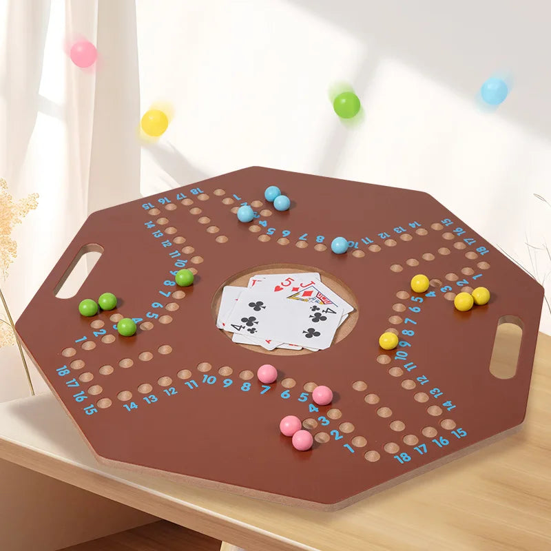Board games, 4 players, Arabic, tabletop games, party games, travel games, strategy games, sturdy wood, walnut color