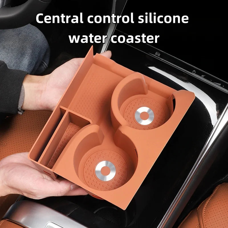 For Mercedes-Benz GLC 300 260 Cup Holder Storage Silicone Box Interior Anti-Slip Mat Car Accessories modification