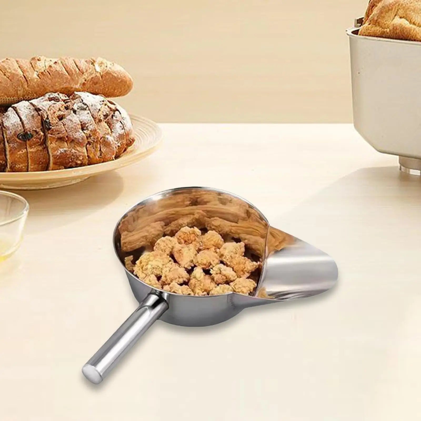 Stainless Steel French Fry Scoop Kitchen Gadgets French Fry Bagger Scoop for Coffee Beans Ice Chips Food Snacks Dry Goods