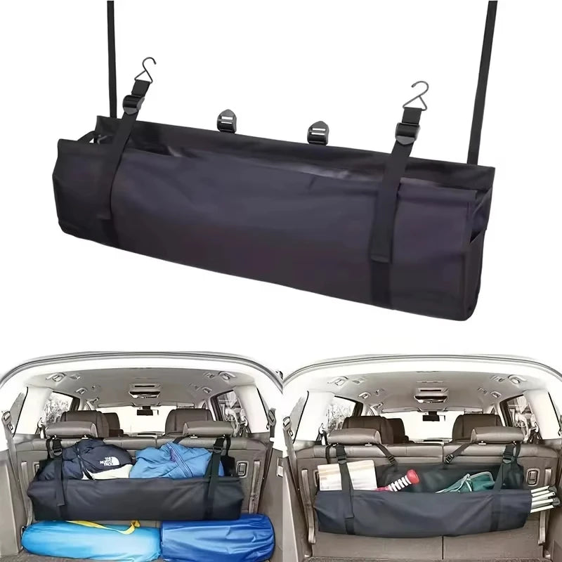 Car Rear Racks Storage Bag Net Adjustable Trunk Storage Bag Net High Capacity Hanging Organizers Automobile Interior Accessories
