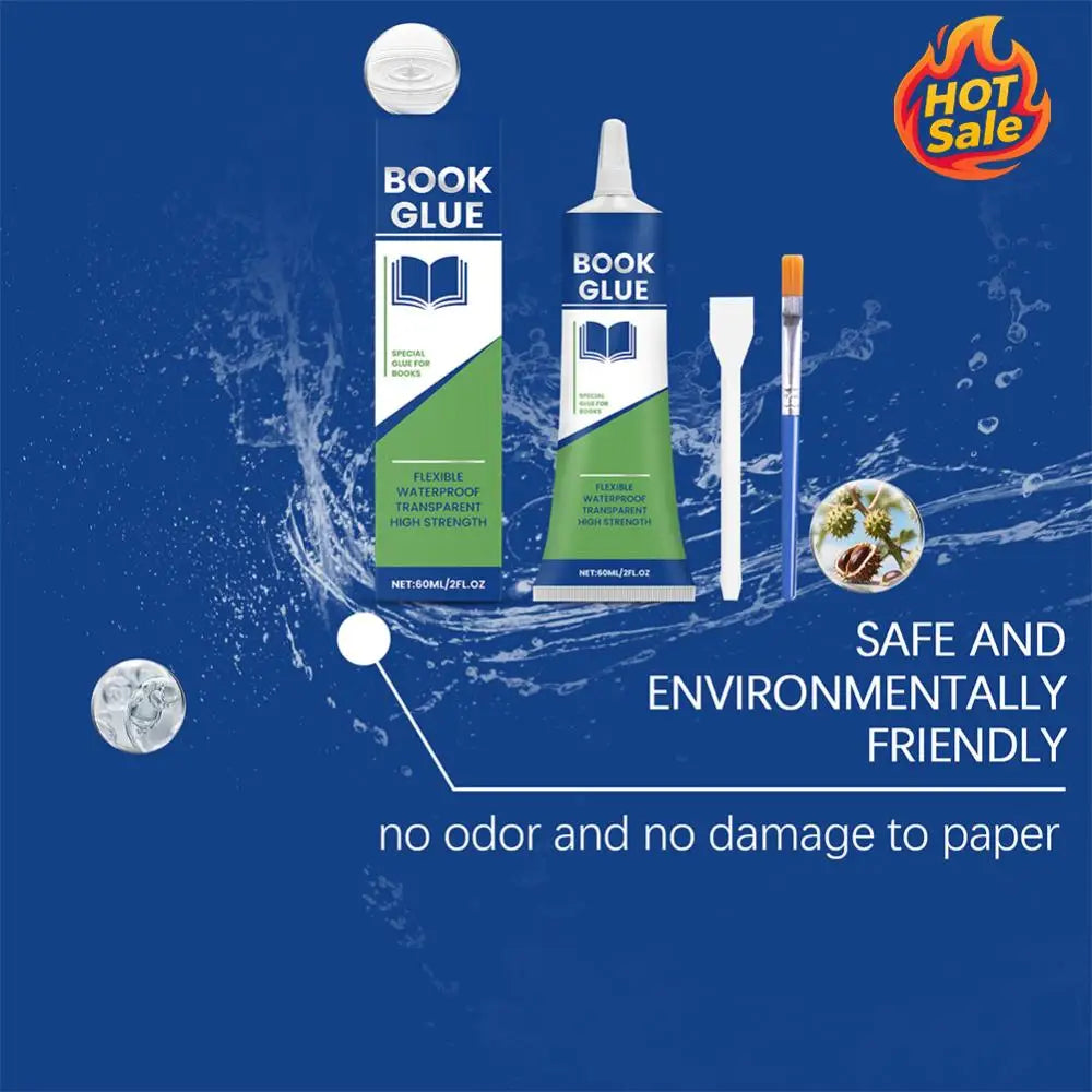 Book Repair Glue Strong Adhesive Transparent Book Binding Adhesive Quick-Drying Repair Glue for Envelopes Postcards Paper Craft
