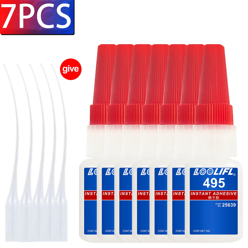 LOOLIFL 496 Multi-Purpose Super Glue Cyanoacrylate Adhesive  Instant Fast Adhesive diy Wood Glass Stronger All Bonding Glue tool