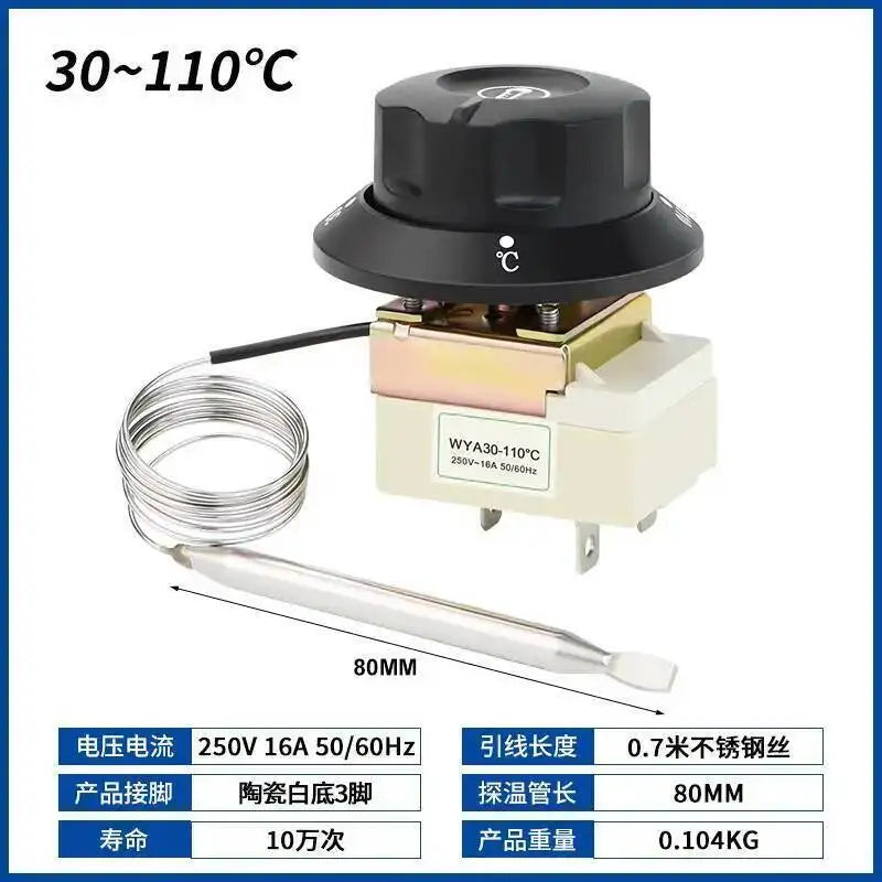 Knob Thermostat Temperature Control Switch Electric Oven Fryer Soup Pot Electric Fryer Oil Fryer Controller 30-110 Degrees