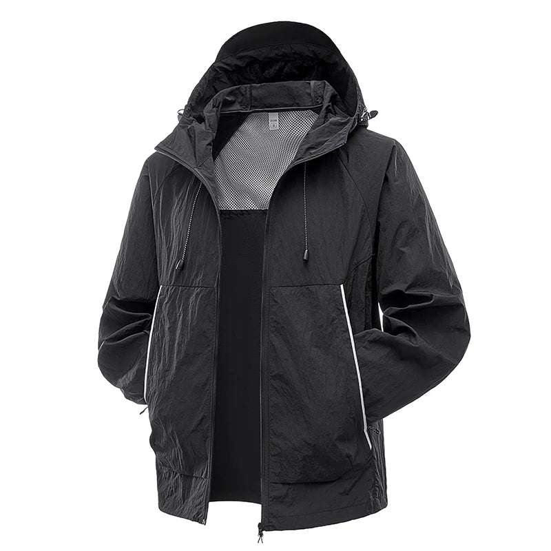 EUMERGX Men's Women's Trekking Windbreaker Summer Sun Protection Waterproof Lightweight Jacket Fishing Climbing Hiking Coat