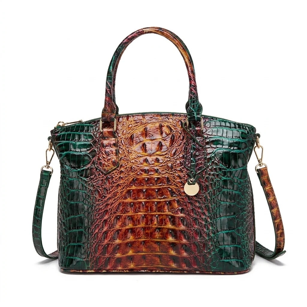 Embossed Dome Tote Bag for Women Convertible Top Handle Shoulder Bag with Detachable Strap Zipper Closure Lightweight Portable Daily Purse Ideal for Outdoor Hiking Camping Travel Weekend Getaway Daily Commute Casual Outing an