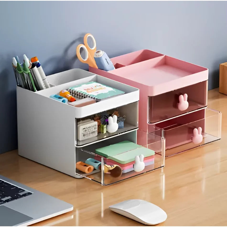 Table Organizer Rabbit Door Clutter Pen Drawer/Makeup Office Multipurpose-Neverdie Store