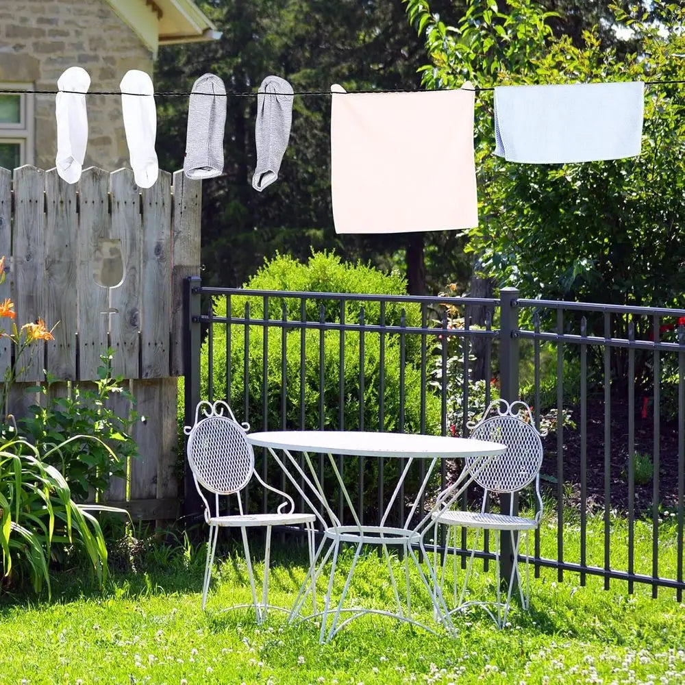 Portable Retractable Clothesline with Hooks and Suction Cups for Camping, Cruise, Outdoor, and Indoor Use - Black