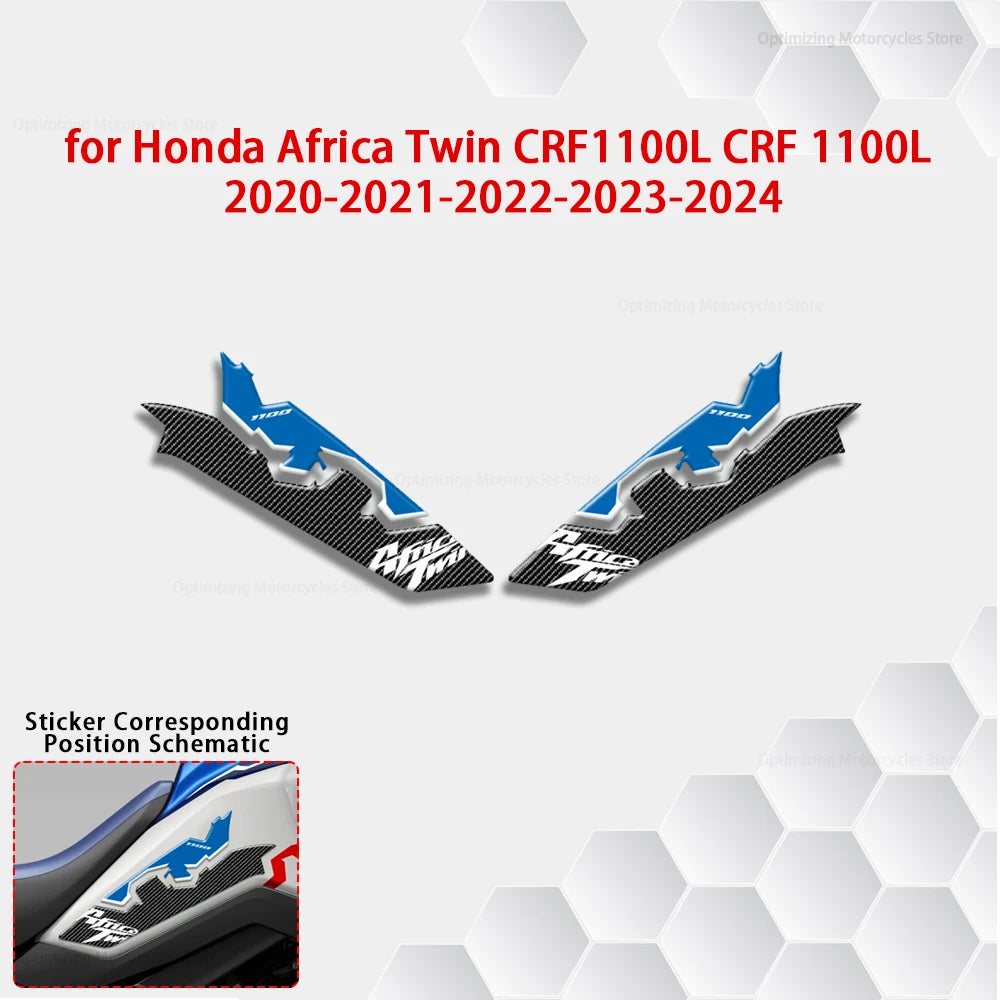 Motorcycle Paint Protection Accessories Knee 3D Gel Fuel Tank Sticker Decal for Honda Africa Twin CRF1100L CRF 1100 L 2020-2024
