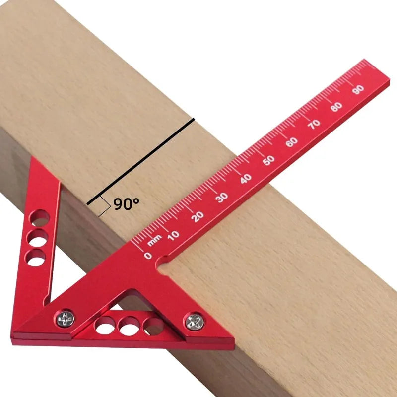 45/90 Degree Center Finder Woodworking Square Right Angle Line Gauge Aluminum Center Scribe Carpenter Ruler Wood Measuring Tool