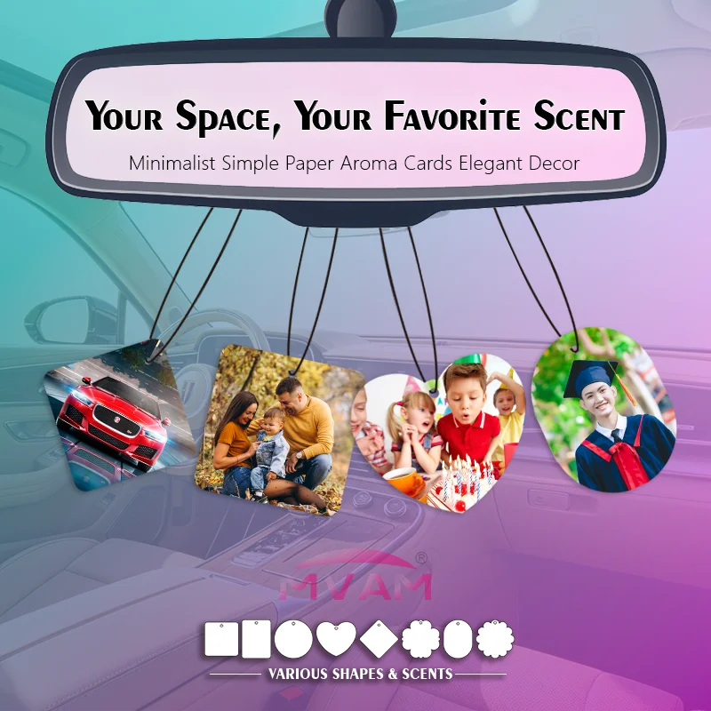 10 Customizable Photo Car Air Fresheners, Personalized Creative Decorative Fragrance Sheets, Support Customization of Company Logos, Photos of Family, Friends, and Pets