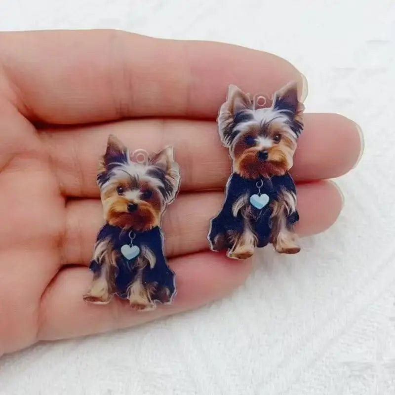 10pcs Acrylic Colorful Cartoon Cute Dog Animal Pendant DIY Keychain Earrings Jewelry Pendant Accessories