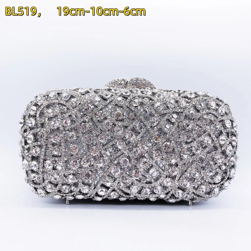 2026 Sparkly Diamond Dinner Bag Hollow Rhinestone Banquet Clutch Bag Women Evening Party Wedding Bridal Purse Rhinestone Handbag