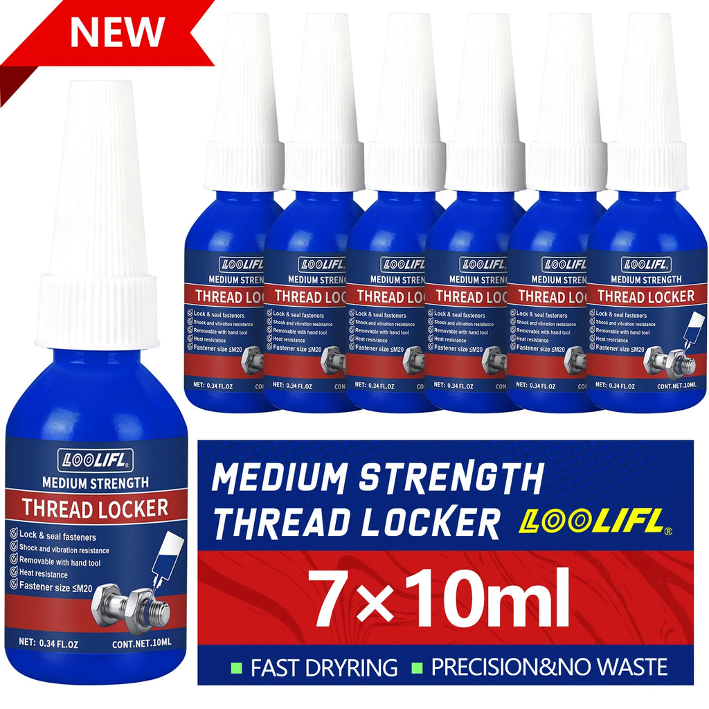 7PCS Threadlocker Screw Glue Quickly Cured Thread Locking Agent Anaerobic Adhesive Corrosion-Resistant Anti-Loosening Glue