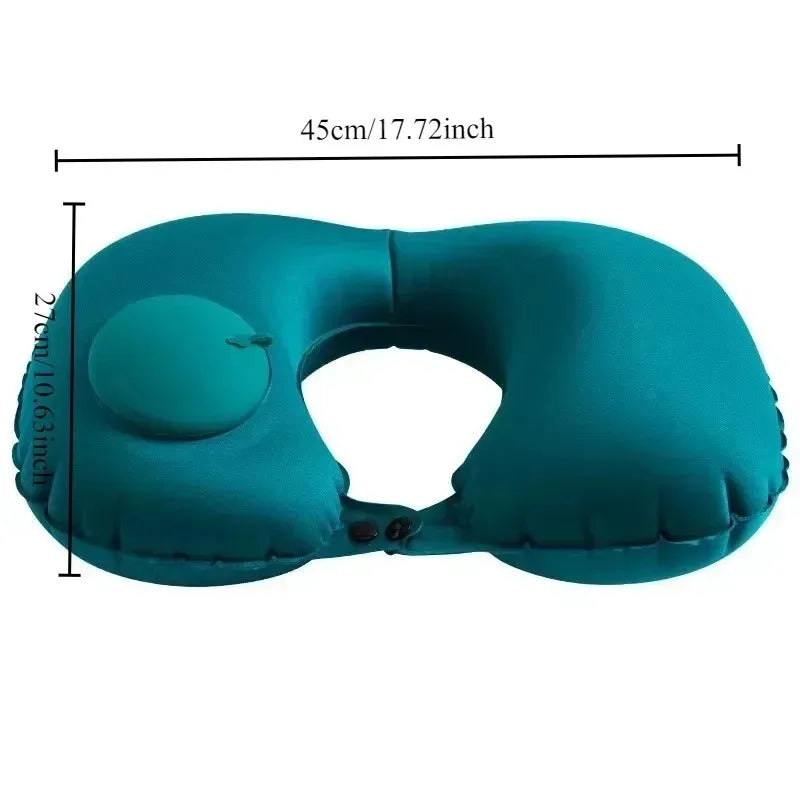 1pc Inflatable Pillow Portable Outdoor Travel Office Plane Support Pillow Outdoor Folding Pressure Rest Pillow