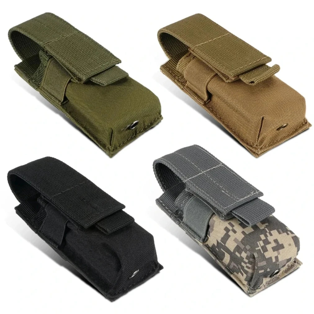 Tactical Magazine Pouch Pocket Camouflage Storage Bag With Belt Hook Outdoor Leisure Flashlight Pouch Flashlight Holder Set