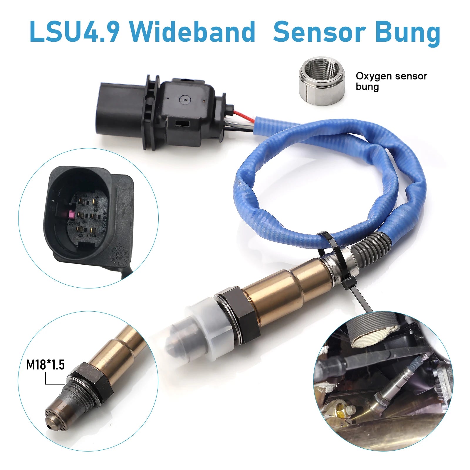 Car O2 Air Fuel Ratio Wide-band Gauge Kit For 30-0300 X-Series AFR Wideband LSU 4.9 Lambda Meter Oxygen Sensor Controller Gauge