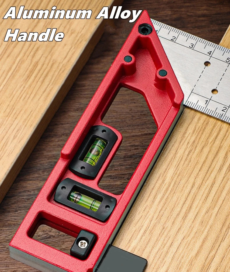 Right Angle Ruler 45/90 Degree Positioning Hole Angle Ruler Industrial Grade Positioning Marking Angle Ruler Woodworking Tool