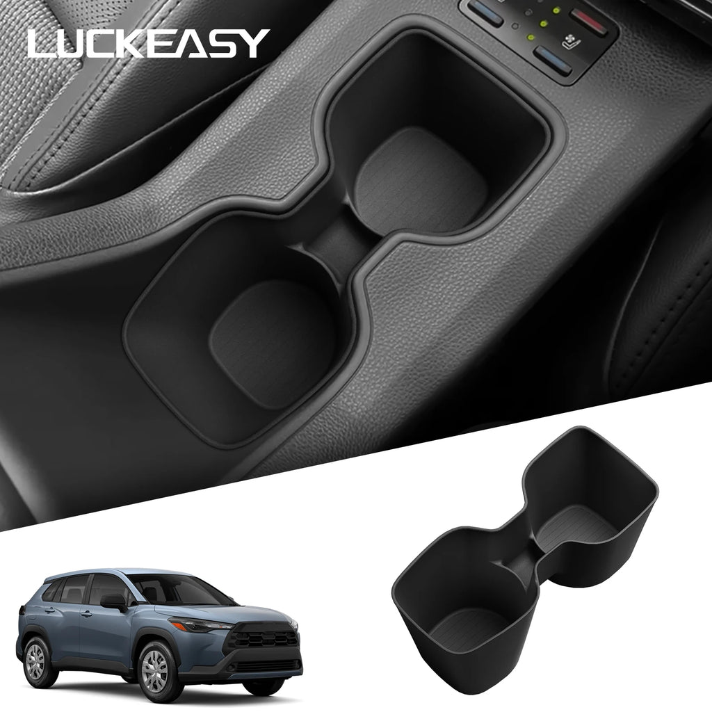 LUCKEASY for Toyota Corolla Cross 2021-2026 Central Console Water Cup Holder Car Interior Accessories Drinks Holder Storage Case