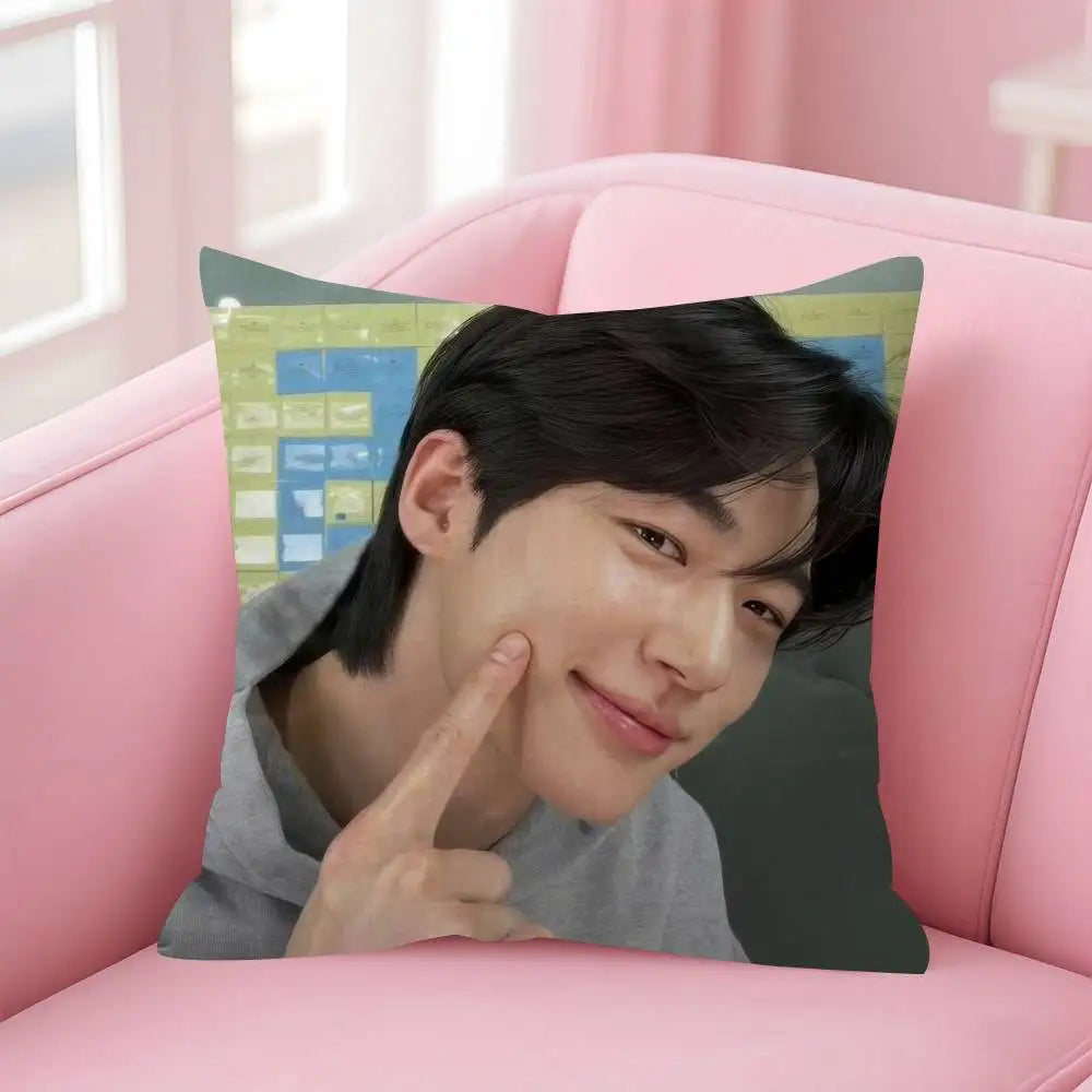Korean Celebrity Byeon Wooseok Double-sided Printed pillow cover Short plush Suitable living rooms bedrooms throw cushion cover