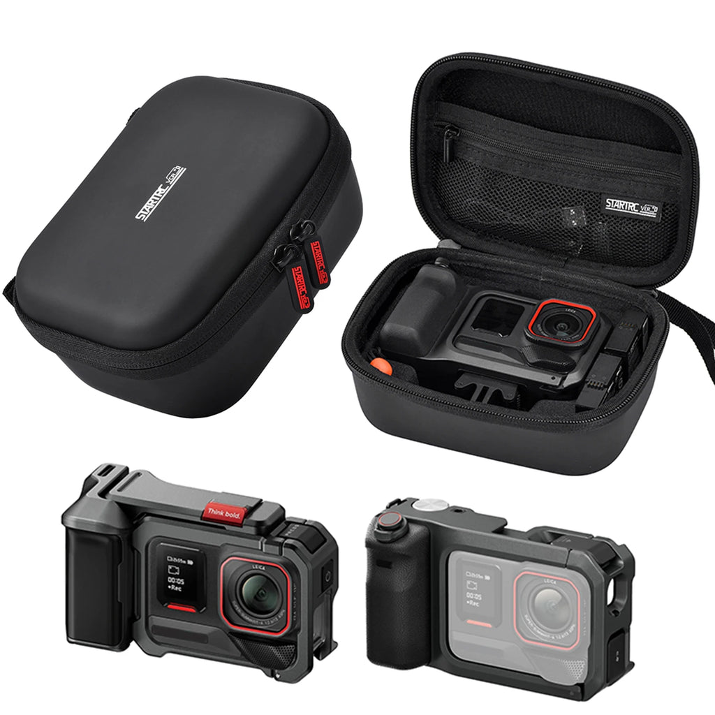 PU Carrying Case Shockproof Hard Shell Travel Storage Bag with Wrist Strap for Insta360 Ace Pro 2 Action Camera & Accessories