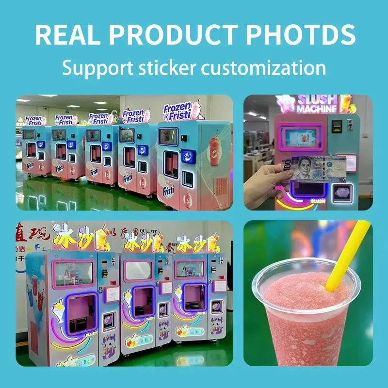 Sweetener Optional Slush Vending Machine Adapt Normal Sugar Syrup And Zero Calorie Sugar Free Base To Make Regular