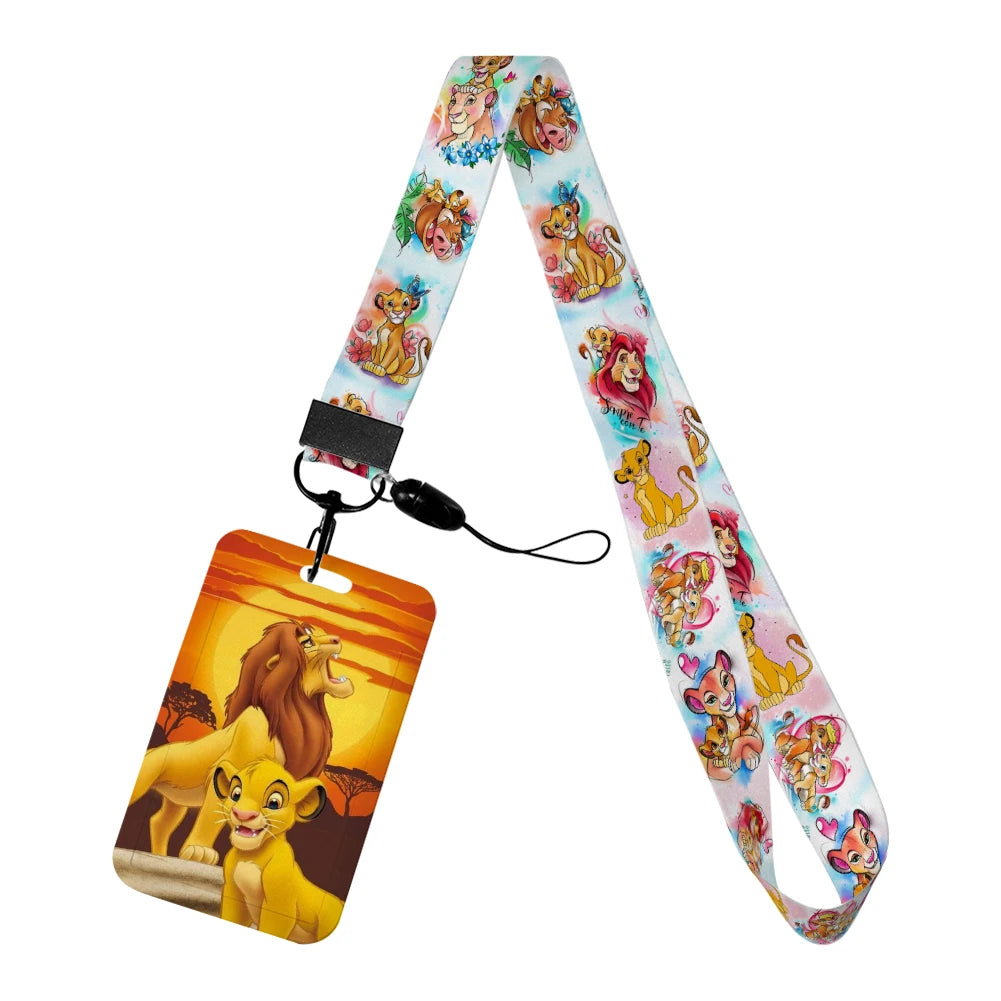 The Lion King Simba Disney Neck Strap Lanyard Movie Boys Card Cover Cartoon Badge Holder ID Card Students Hang Rope Gifts