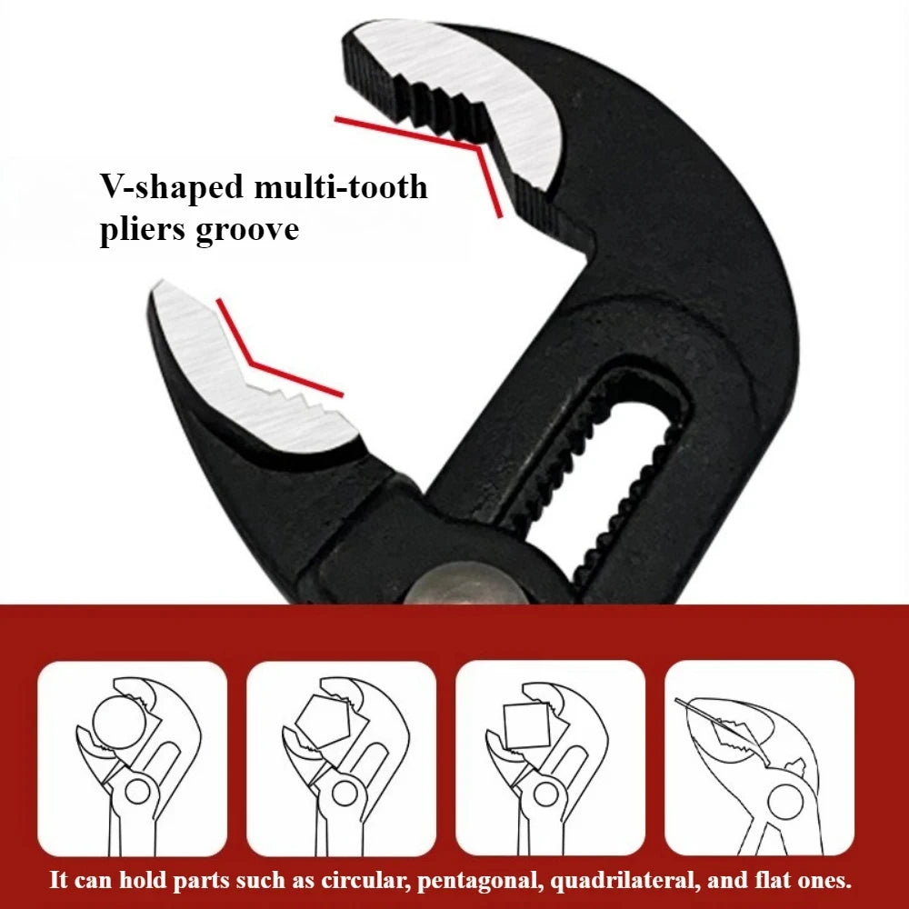 New 7/10/12 Inch Quick Adjust V Jaw Tongue & Groove Pliers, Universal Water Pump Pliers Heavy Duty Plumbing Tool for Pipe Work