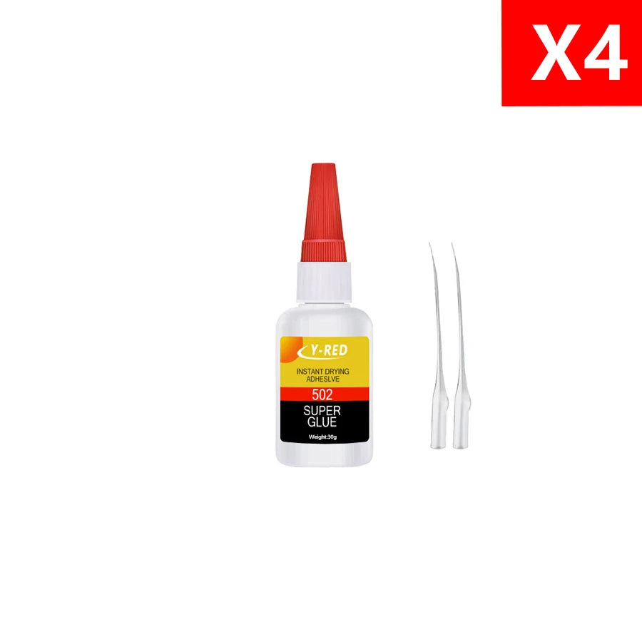 502 Super Strong Quick-Drying Adhesive, Strong Bond Liquid Glue 30-50g for Leather, Rubber, Wood, Metal, Plastic & Toys