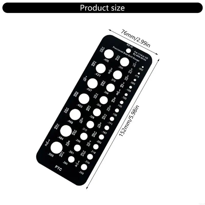 U6XB 29 Holes Drill Bit Gauge for Accurate Measurement Metric/Inch Drill Bit Gauge