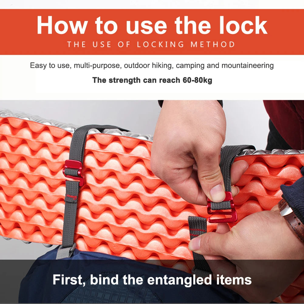 Climbing Buckle Tie-Down Belt Cargo Straps Travel Backpack Nylon Tape Rope with Quick Release Hook Outdoor Hiking Tension Belts