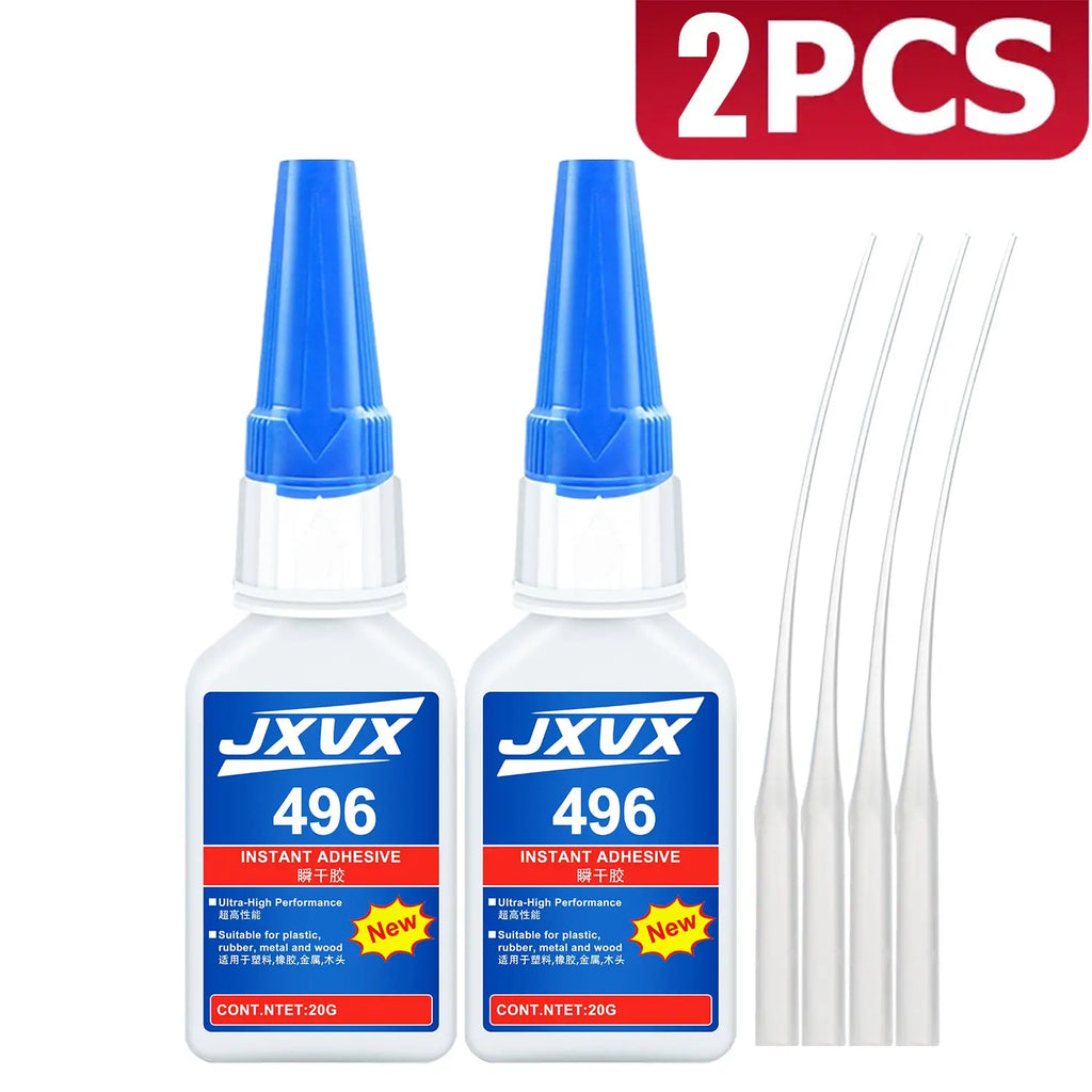 LOOLIFL 496 high strength instant glue, super glue, cyanoacrylate glue, suitable for glass, metal, plastic, wood, rubber, not easy to whiten, long lasting, send glue tube, factory direct, 20ml, 1-3pcs.