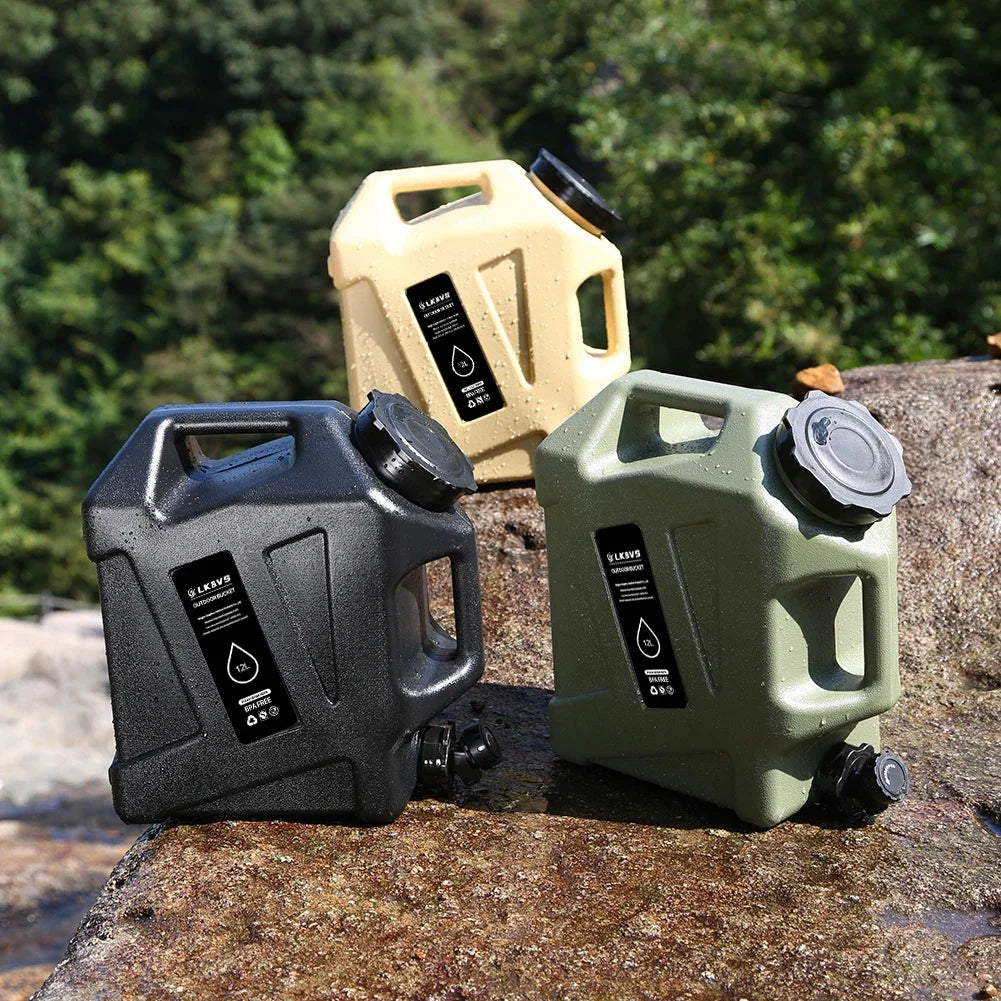 12L Camping Water Container Tank Large Capacity Water Storage Carrier Barrel Portable Vehicle Car Water Bucket with Faucet 대형물통