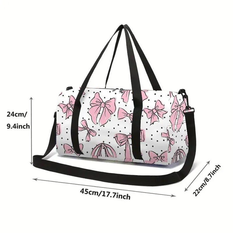 Pink Butterfly Large Capacity Luggage Bag for Boy/Girls Best Gifts 2D Cartoon Travel Duffels for Children Outdoor Fitness Bag
