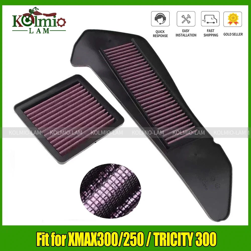 Fit for 2017 - 2025 YAMAHA XMAX300 XMAX250 Motorcycle Air Filter Cleaner X-MAX250 X-MAX300 Tricity 300 2024 2023 2022 2021 2020
