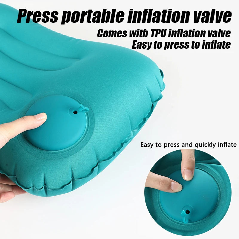 Camping Inflatable Pillow Portable Ultralight Travel Hiking Air Sleeping Pillow for Neck and Lumbar Support Camping Travel