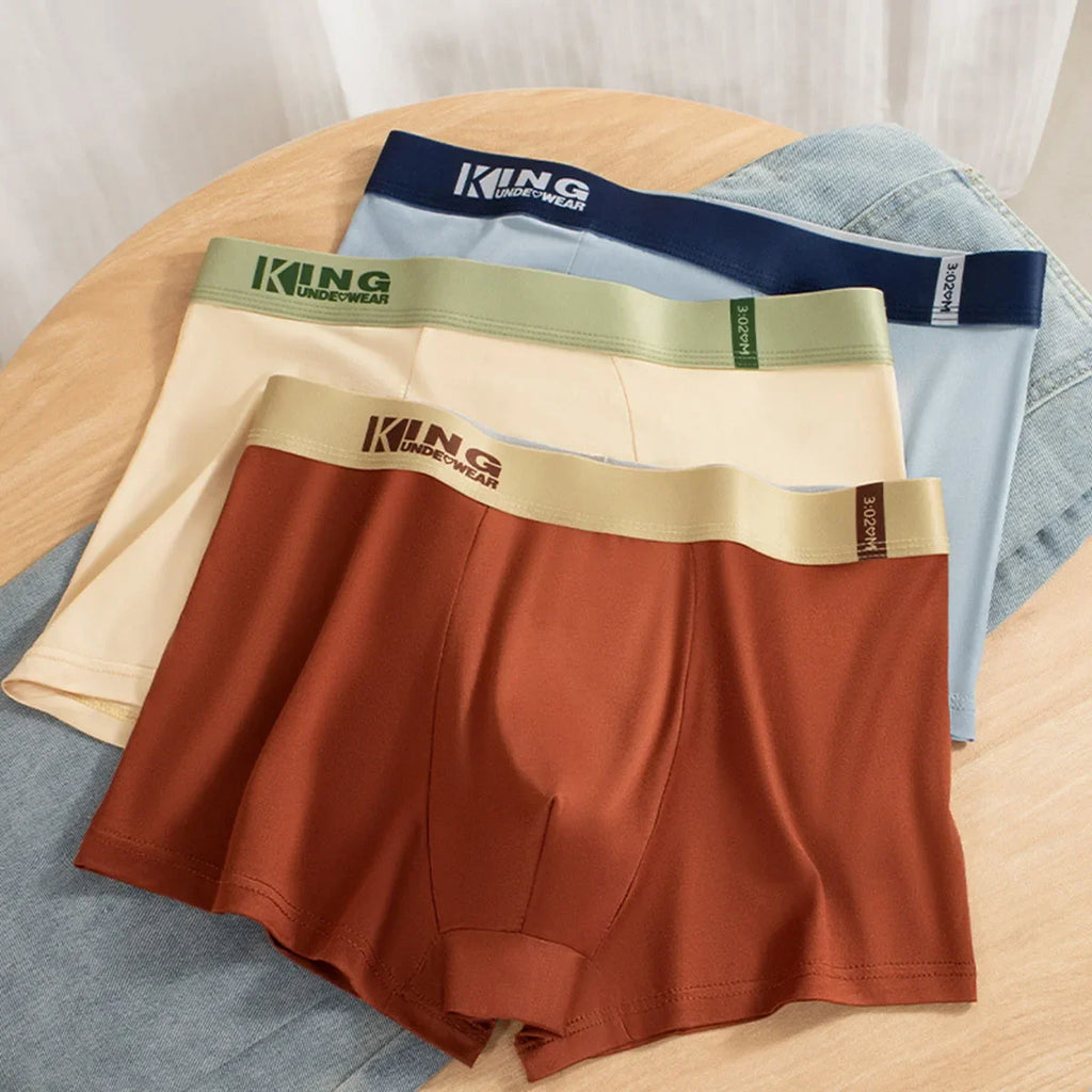 3Pcs Summer Thin Ice Silk Men Boxershorts Graphene Antibacterial Man Underwear Breathable Cool Men's Panties Boxershorts