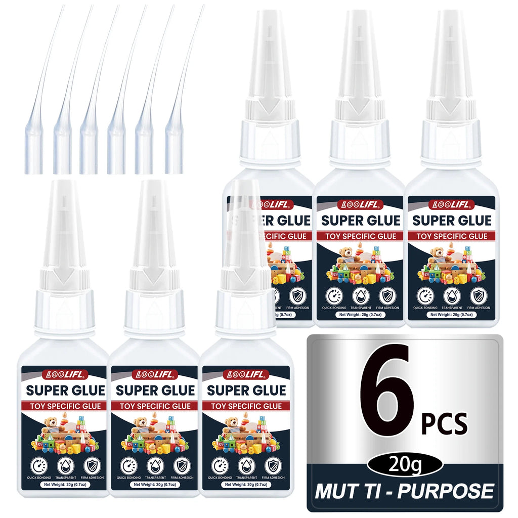 LOOLIFL Multi-Purpose Super Glue Cyanoacrylate Adhesive Instant Stronger All Bonding Glue for Resin Ceramic Metal Glass Plastic