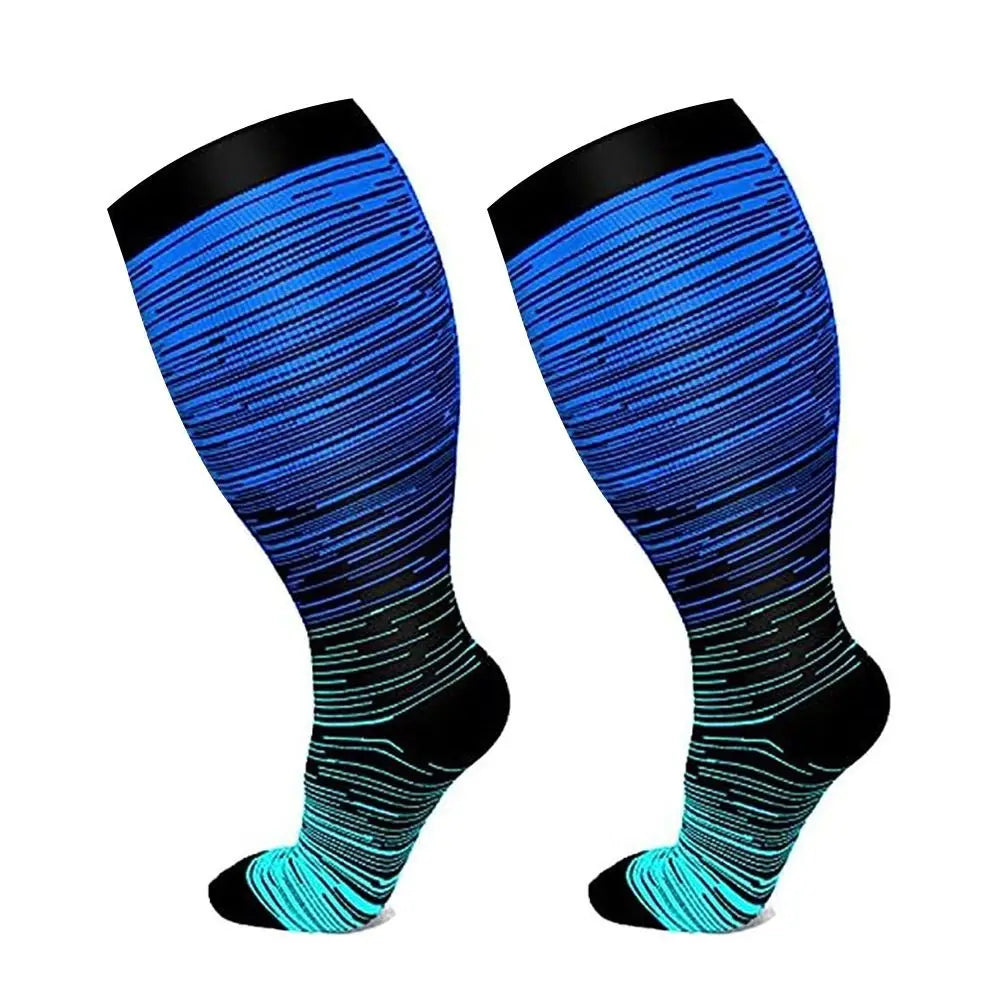Plus Size Compression Socks Extra Wide Calf 2XL-4XL Knee High Stockings Circulation Swelling Support Soft Calves Leg Stockings