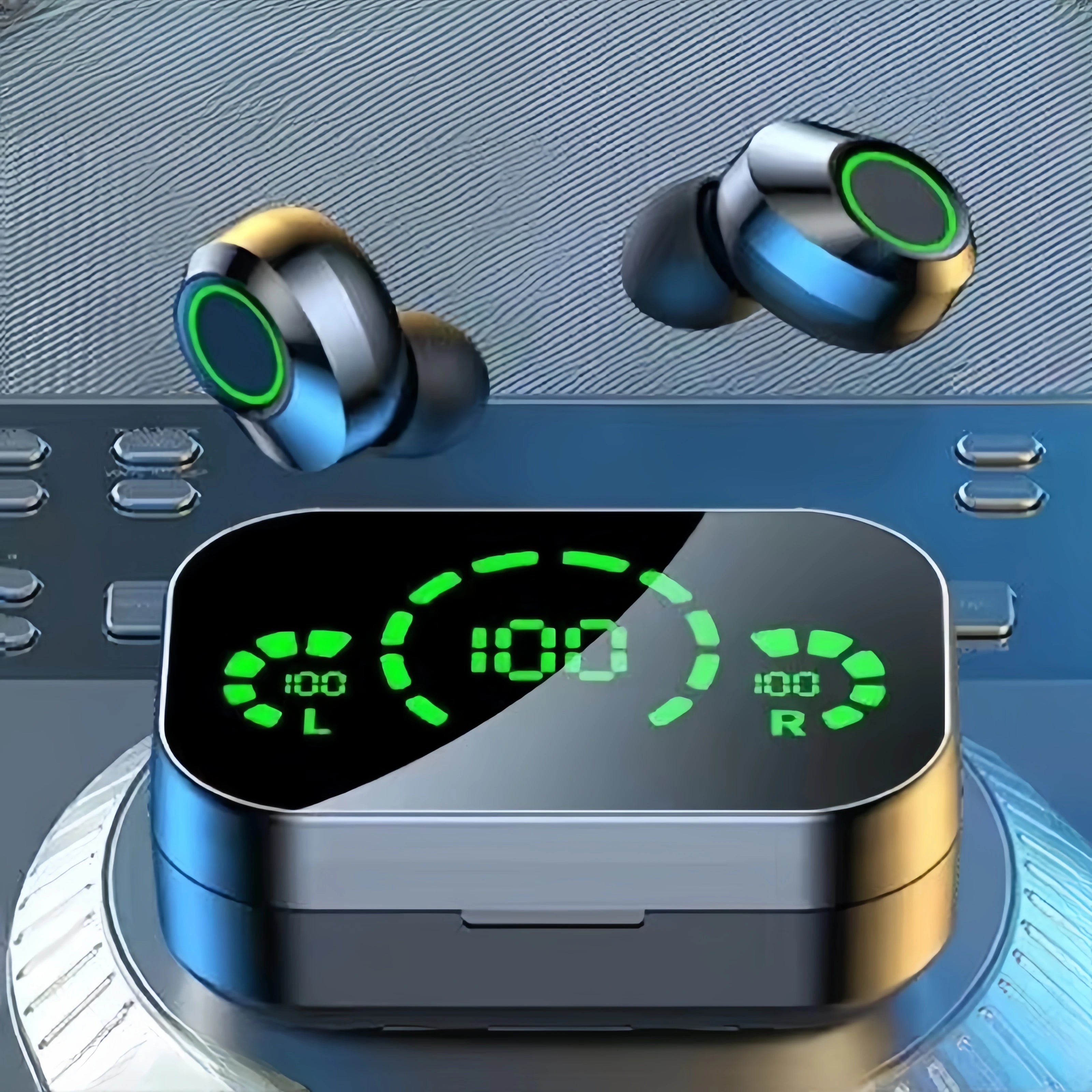 Long Playtime Touch Control True Wireless Earbuds/Headphones Bluetooth YD03, LED Charging Case, Bluetooth 5.3