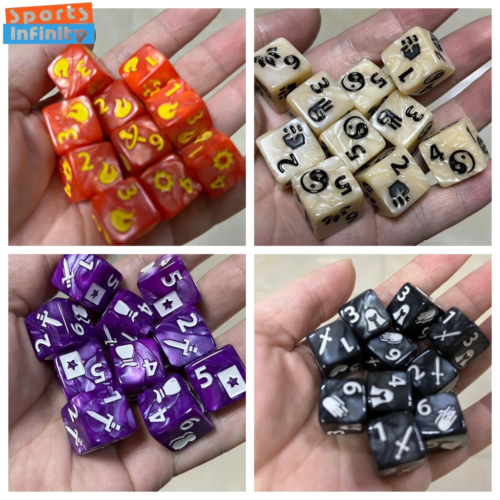 10 Pcs/Set 16mm Polyhedral Dice Set D6 for Dnd TRPG RPG Cthulhu COC Game of Thrones Dices Table Board Game Number Dice Kit