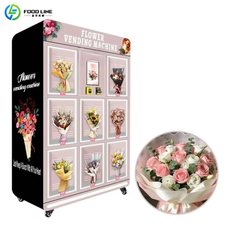 Flower Vending Machine Refrigerated Fresh Flower Retail Unit Customized