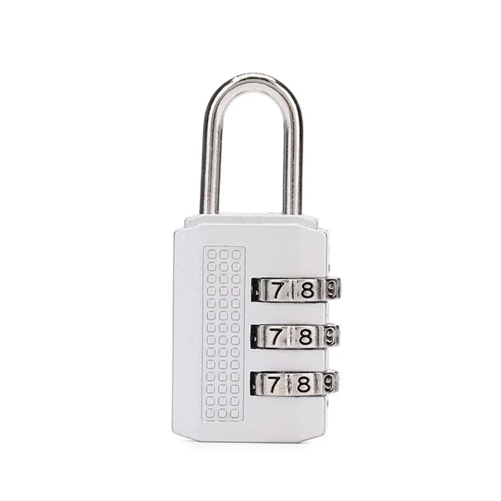 Multifunctional Mini Number Lock Durable Solid Color Password Lock Anti-theft 3 Digit Alloy Padlock Handbag